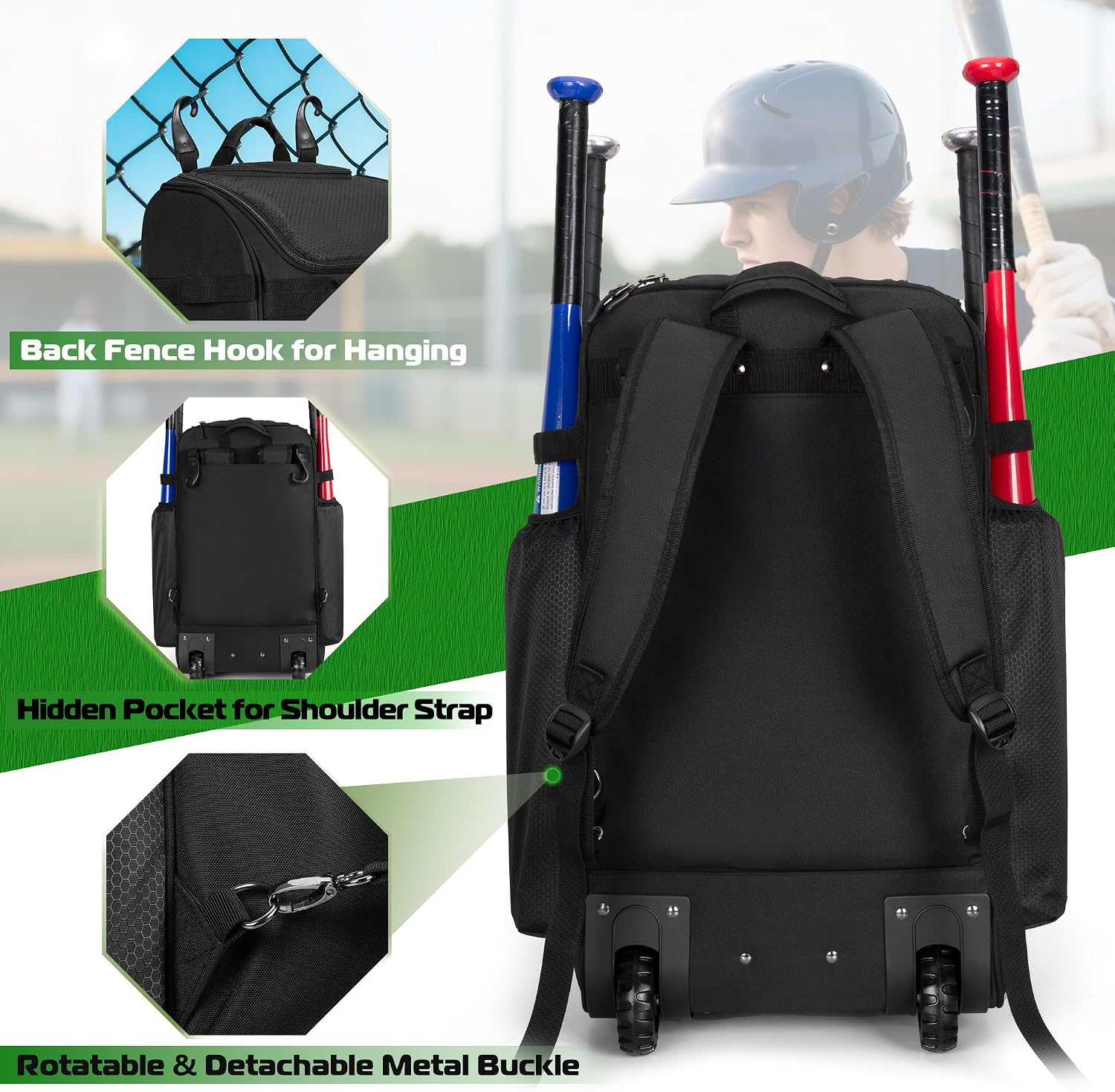 Rolling Baseball Backpack With - đánh giá và giá Sports Equipment Bat